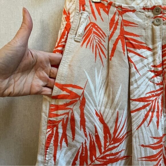 Sandro tropical fern linen rayon blend skirt Sz 4 - Picture 2 of 7